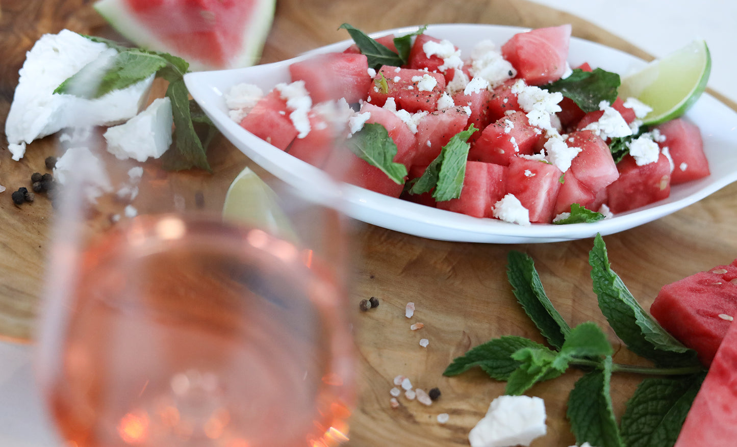 Watermelon & Mint Summer Salad - Perfect with Rose!