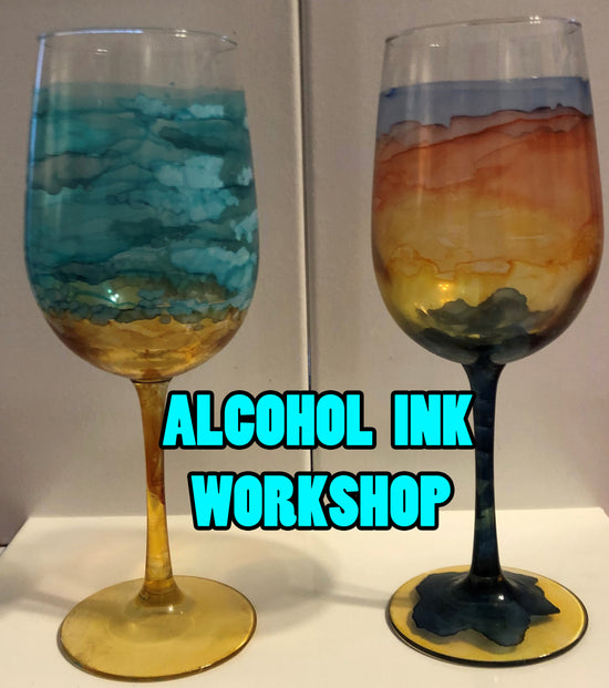 Sip & Paint, Alcohol Ink on Wine Glasses - Feb 8