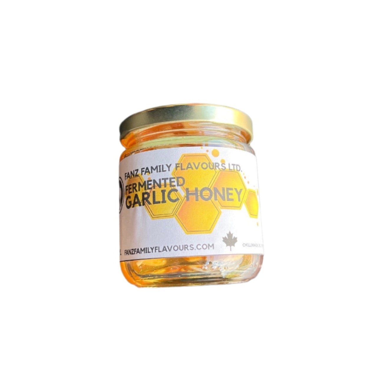 Jar of fermented garlic honey