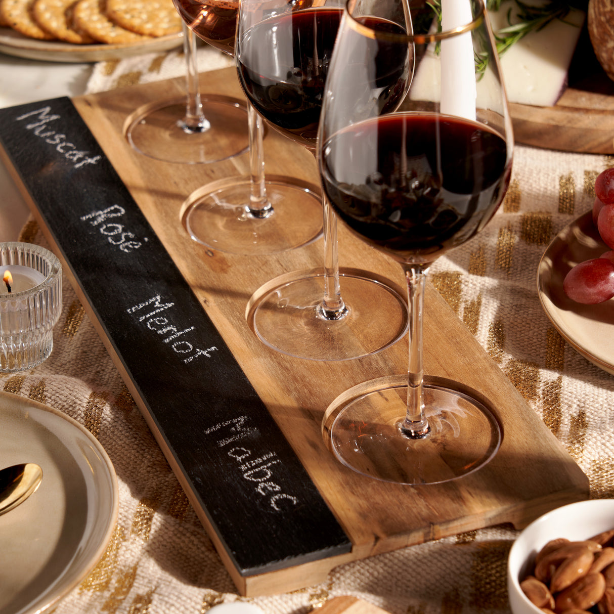 Twine Farmhouse Acacia Wine Flight Board
